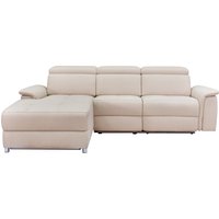Places of Style Ecksofa "Pareli, L-Form, 259cm,m. Recamiere, Echtleder, Kunstleder, Webstoff", man. o. elektr. Relaxfunktion, USB/Kopfteilverstellg u. LED von Places Of Style