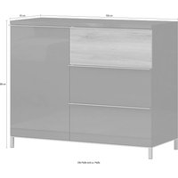 Places of Style Schubkastenkommode "Onyx, Sideboard mit 3 Schubladen, hochwertige UV Lackierung Hochglanz", (FSC-zertifizierter Holzwerkstoff; Made in Europe), mit Soft-Close-Funktion, Maße (B/T/H) 106/45/88cm von Places Of Style