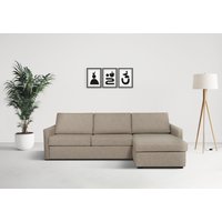 Places of Style Schlafsofa "GOLDPOINT Ecksofa 264 cm, Liegefläche (140/200cm), L-Form,", Bettfunktion, Bonell-Federkernmatratze und Dauerschläfer-Funktion von Places Of Style