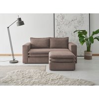 Places of Style Sitzgruppe "PIAGGE", (2 tlg.), 2-Sitzer-Sofa und Hocker klein im Set von Places Of Style