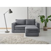 Places of Style Sitzgruppe "PIAGGE", (2 tlg.), 2-Sitzer-Sofa und Hocker klein im Set von Places Of Style
