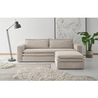 Places of Style Sitzgruppe "PIAGGE", (2 tlg.), 3-Sitzer-Sofa mit Bettfunktion und Loveseat-Hocker im Set von Places Of Style