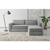 Places of Style Sitzgruppe "PIAGGE", (2 tlg.), 3-Sitzer-Sofa mit Bettfunktion und Loveseat-Hocker im Set von Places Of Style