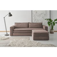 Places of Style Sitzgruppe "PIAGGE", (2 tlg.), 3-Sitzer-Sofa mit Bettfunktion und Loveseat-Hocker im Set von Places Of Style