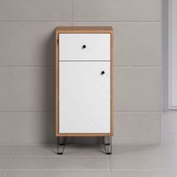 Places of Style Unterschrank "Tarragona", (1 St.), Badezimmerschrank mit Fräsungen in Rautenoptik in Weiß matt von Places Of Style