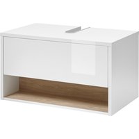 Places of Style Waschbeckenunterschrank "Studio Line, Badschrank in Hochglanz Weiß, Waschtisch", in zwei Farben verfügbar, ausreichend Stauraum von Places Of Style