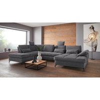 Places of Style Wohnlandschaft "Costello U-Form, mit Sitztiefenverstellung, Armteilverstellung und", 3 Nierenkissen, optional Bettfunktion und Bettkasten von Places Of Style