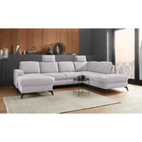 Places of Style Wohnlandschaft "Lolland U-Form", Wahlweise mit Bettfunktion und Stauraum, auch mit abwischbarem Bezug von Places Of Style