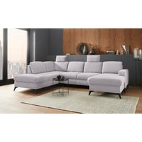 Places of Style Wohnlandschaft "Lolland U-Form", Wahlweise mit Bettfunktion und Stauraum, auch mit abwischbarem Bezug von Places Of Style