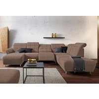 Places of Style Wohnlandschaft "Manhattan U-Form", 2 Sitze mit elektrischer Relaxfunktion, verstellbare Armlehnen von Places Of Style