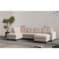 Places of Style Wohnlandschaft "Varese", Kreuznaht in beige von Places Of Style