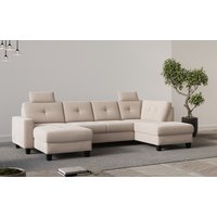 Places of Style Wohnlandschaft "Varese", Kreuznaht in beige von Places Of Style