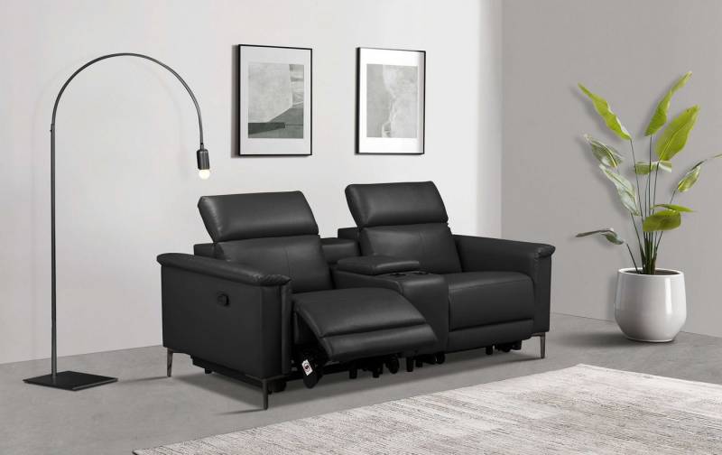 Places of Style 2-Sitzer Lund, 2er-Kinosofa, TV-Sessel, Multimedia-Sofa, USB-A, m. elektrischer o. manueller Relaxfunktion, Getränkehalter u. Staufach von Places of Style