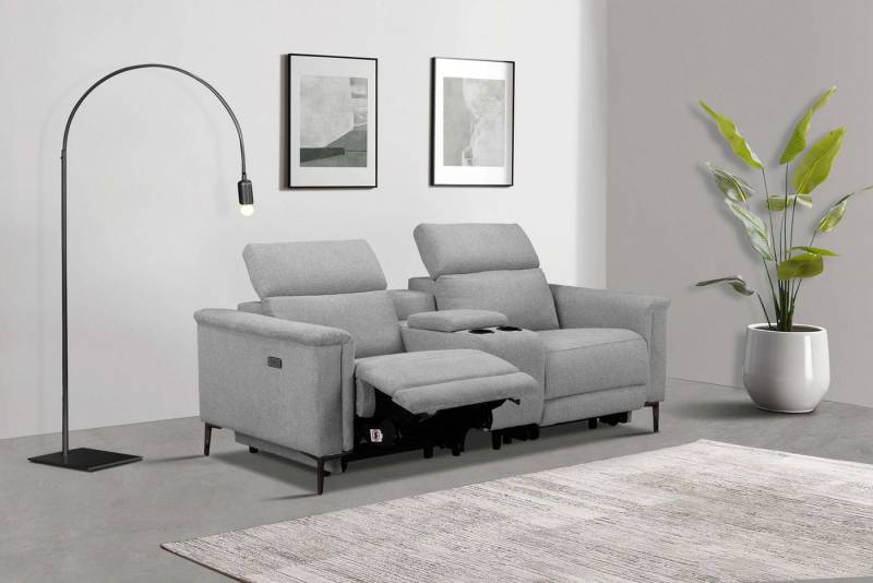 Places of Style 2-Sitzer Lund, 2er-Kinosofa, TV-Sessel, Multimedia-Sofa, USB-A, m. elektrischer o. manueller Relaxfunktion, Getränkehalter u. Staufach von Places of Style