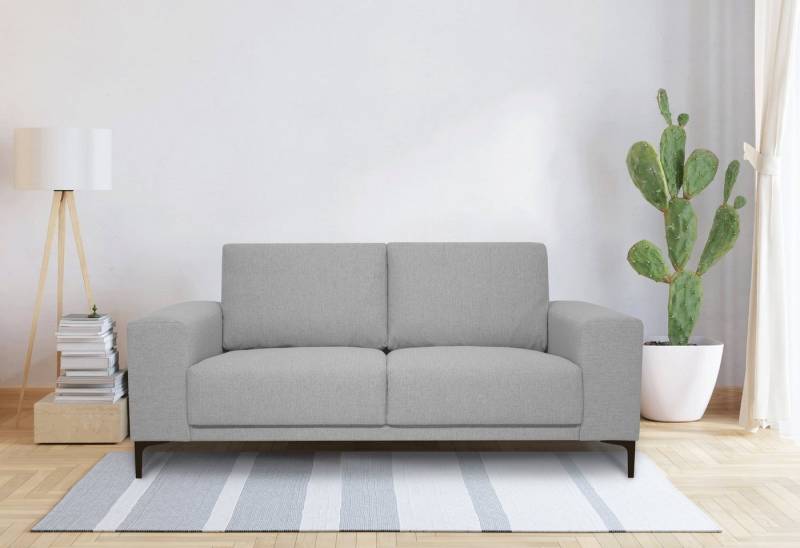 Places of Style 2-Sitzer Xander, Breite 164 cm, Webstoff, Soft-Touch Chenille, schwarze Metallfüße von Places of Style