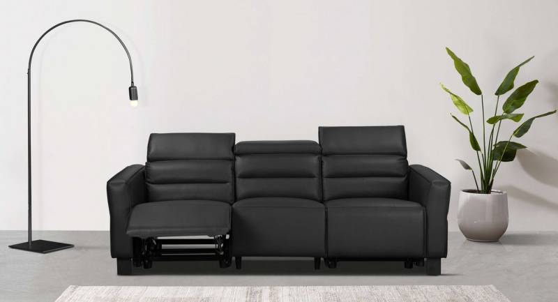 Places of Style 3-Sitzer Carpari, 224cm, manuelle od. elektrische Relaxfunktion in 2 Sitzen, mit USB-A/C, Kopfteilverstellung, Echtleder, Kunstleder, Webstoff von Places of Style