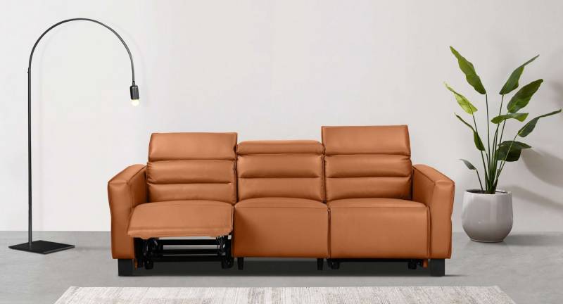Places of Style 3-Sitzer Carpari, 224cm, manuelle od. elektrische Relaxfunktion in 2 Sitzen, mit USB-A/C, Kopfteilverstellung, Echtleder, Kunstleder, Webstoff von Places of Style