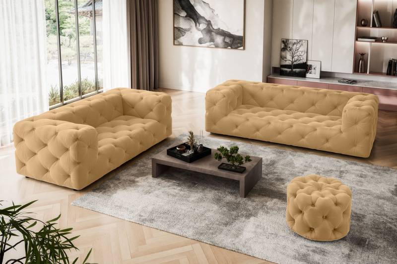 Places of Style 3-Sitzer FOLLINA, 3-Sitzer Sofa mit klassischer Chesterfield-Knopfheftung von Places of Style
