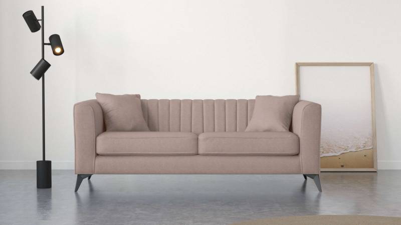 Places of Style 3-Sitzer MATTHEW elegantes Designsofa, Maße B/T/H: 201/86/74 cm, feine Steppung im Rückenbereich, lose Sitzkissen, incl. Zierkissen von Places of Style
