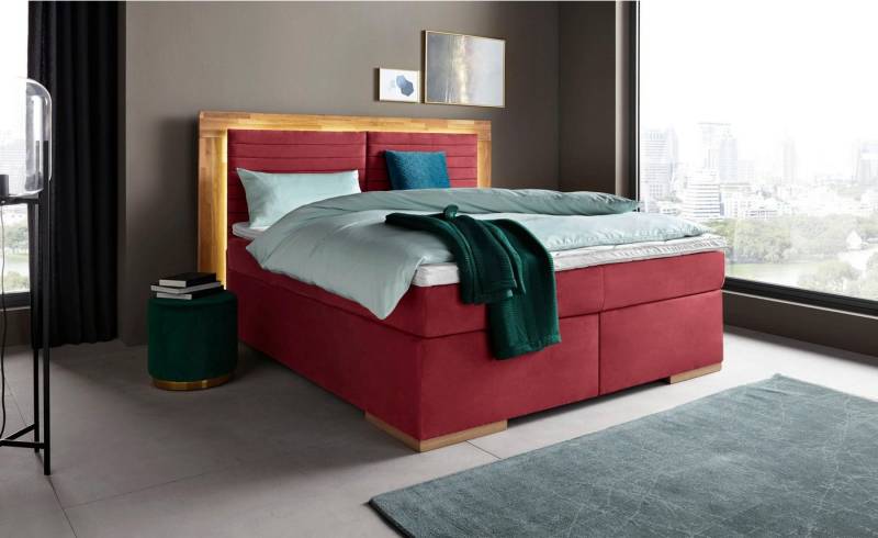 Places of Style Boxspringbett Cup, mit LED-Beleuchtung, Massivholzrahmen und Topper, in 2 Härtegraden Places of Style Boxspringbett Cup, mit LED-Beleuchtung, Massivholzrahmen und Topper, in 2 Härtegraden von Places of Style
