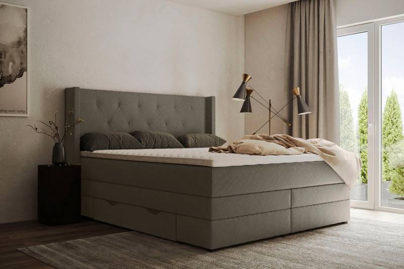 Places of Style Boxspringbett Elegance, mit schöner Knopfheftung, in den Härtegraden H2 & H3, inkl. Schubladen von Places of Style