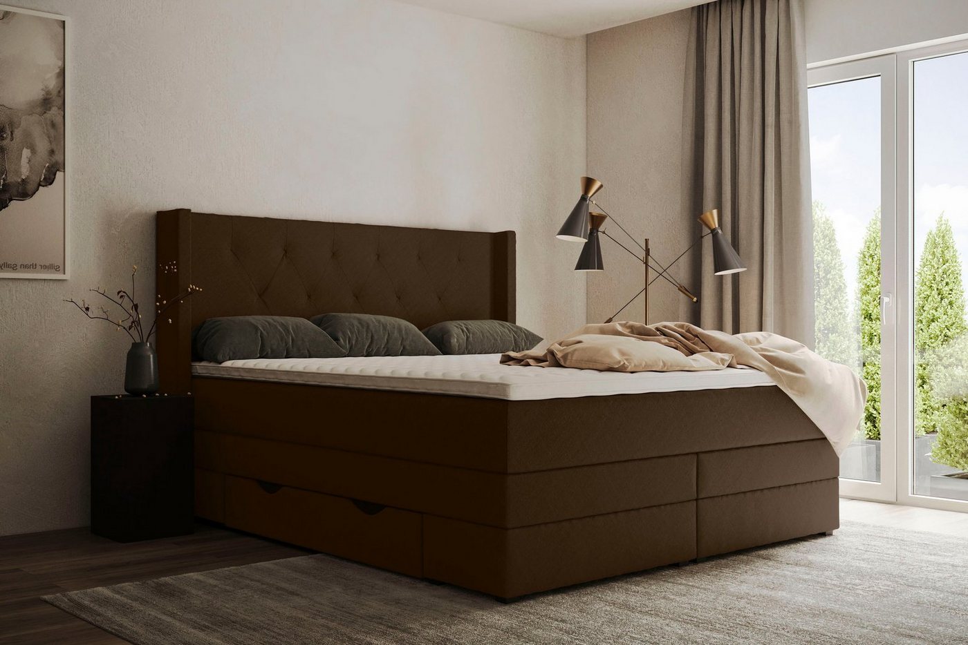Places of Style Boxspringbett Elegance, mit schöner Knopfheftung, in den Härtegraden H2 & H3, inkl. Schubladen Places of Style Boxspringbett Elegance, mit schöner Knopfheftung, in den Härtegraden H2 & H3, inkl. Schubladen von Places of Style