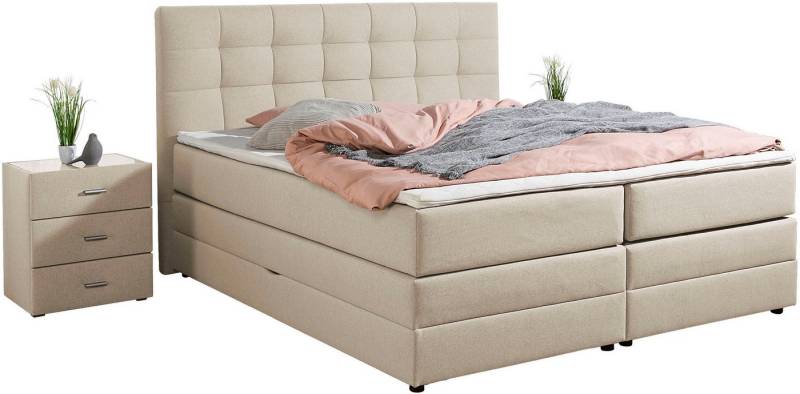 Places of Style Boxspringbett Ethan, inkl. Topper und geräumigen Bettkasten erhältlich in H2, H3 und H4 von Places of Style