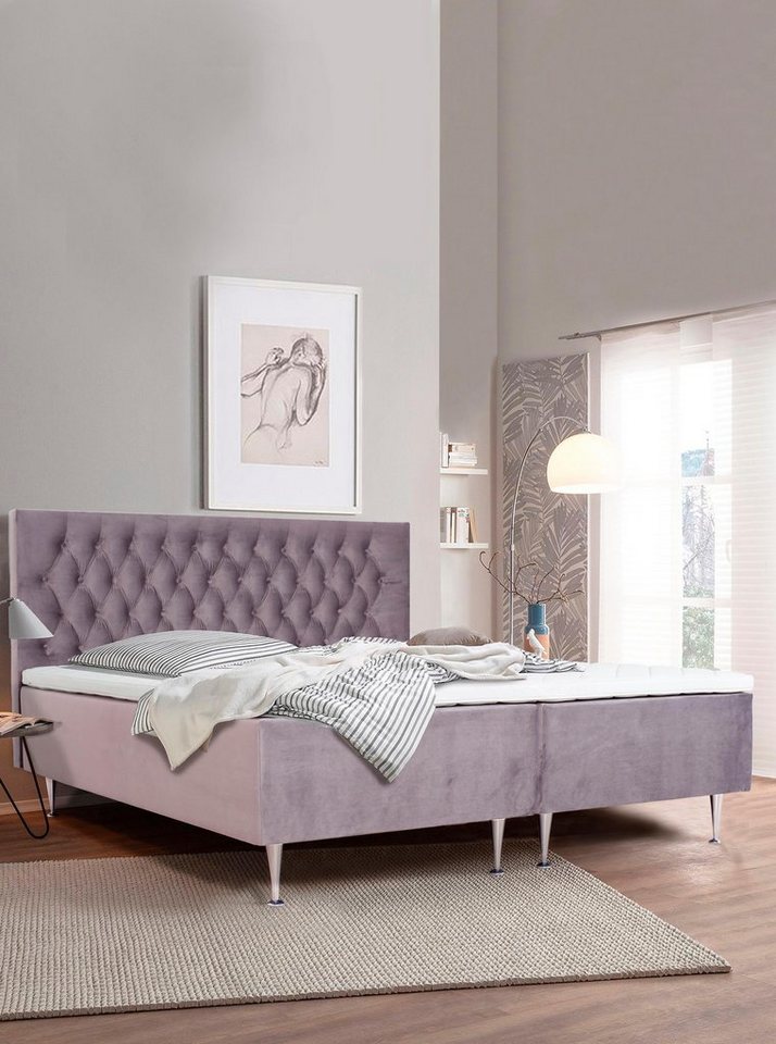 Places of Style Boxspringbett Exclusive, inkl. Topper, 3 Breiten, 3 Härtegrad-Ausführungen von Places of Style