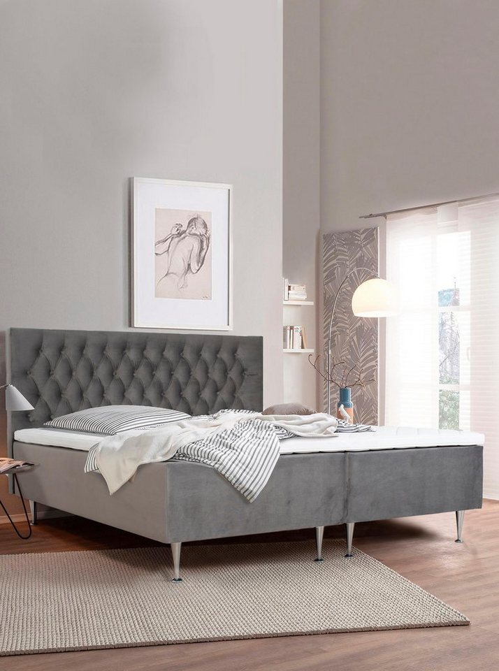 Places of Style Boxspringbett Exclusive, inkl. Topper, 3 Breiten, 3 Härtegrad-Ausführungen von Places of Style