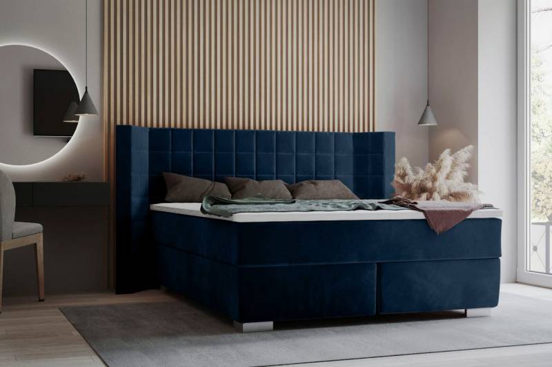 Places of Style Boxspringbett Piazza, mit Steppung und Kopfteil mit seitlichen Flügeln von Places of Style