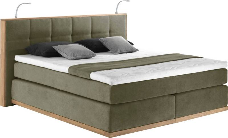 Places of Style Boxspringbett Vinton, aus Eiche, mit LED-Beleuchtung, verschiedene Härtegrade (auch H4) von Places of Style