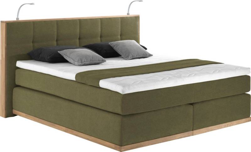 Places of Style Boxspringbett Vinton, aus Eiche, mit LED-Beleuchtung, verschiedene Härtegrade (auch H4) von Places of Style