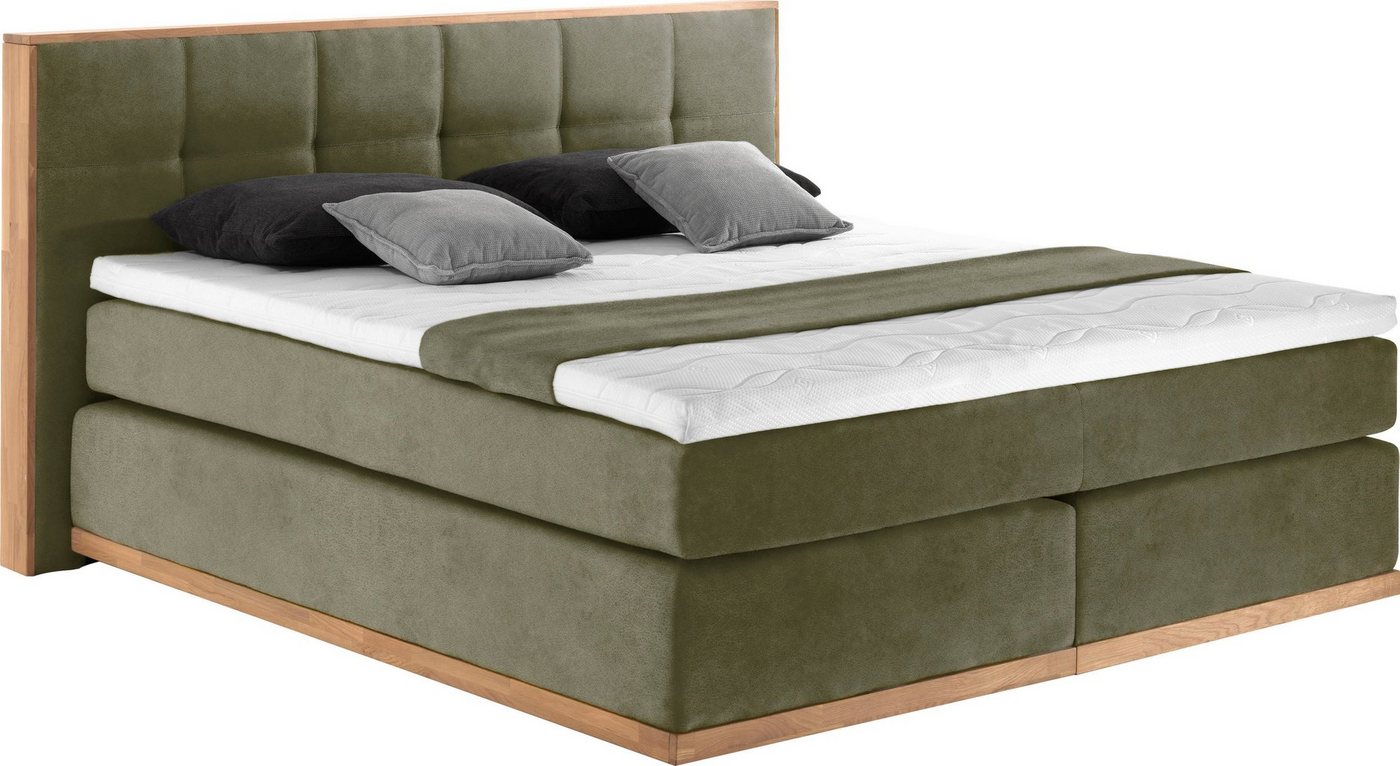 Places of Style Boxspringbett Vinton, aus massiver Eiche, verschiedene Härtegrade (auch H4) von Places of Style