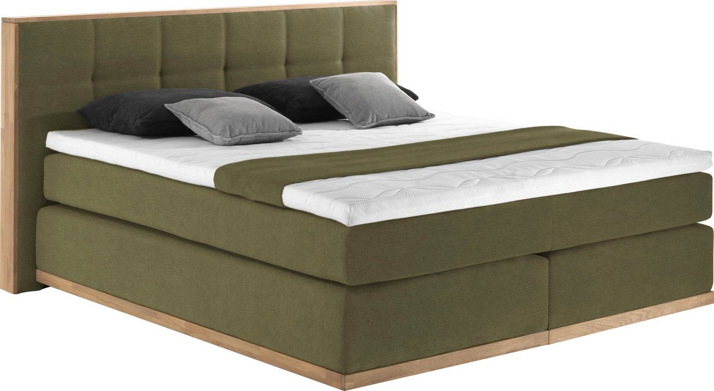 Places of Style Boxspringbett Vinton, aus massiver Eiche, verschiedene Härtegrade (auch H4) von Places of Style