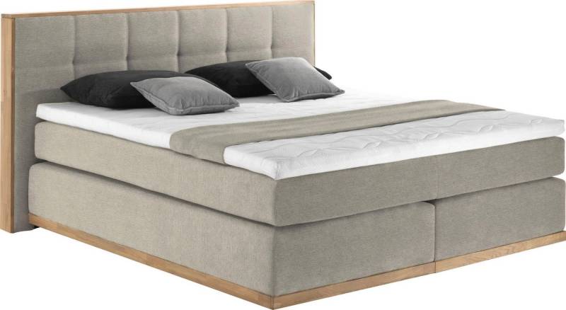 Places of Style Boxspringbett Vinton, aus massiver Eiche, verschiedene Härtegrade (auch H4) von Places of Style