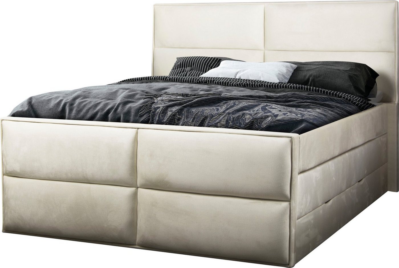 Places of Style Boxspringbett Williston, incl. Topper und Bettkasten, in 4 Breiten, 2 Matratzenarten von Places of Style