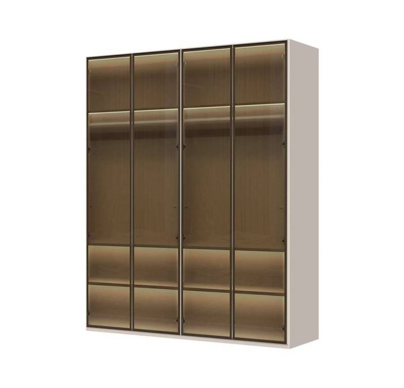 Places of Style Drehtürenschrank Opera Parsol-Glastüren, LED-Glasbodenbeleuchtung, mit und ohne Kranz Glastüren, UV-Lack, LED-Innenbeleuchtung, Soft-Close-Funktion von Places of Style