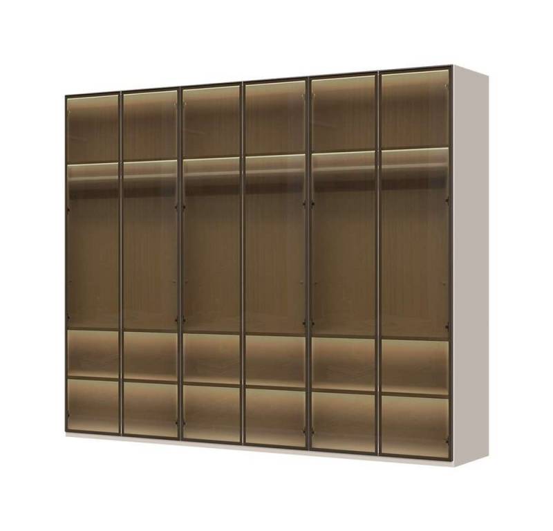 Places of Style Drehtürenschrank Opera Parsol-Glastüren, LED-Glasbodenbeleuchtung, mit und ohne Kranz Glastüren, UV-Lack, LED-Innenbeleuchtung, Soft-Close-Funktion von Places of Style