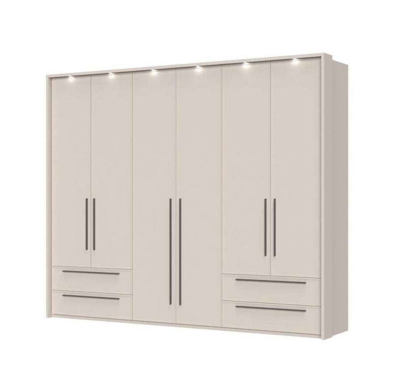 Places of Style Drehtürenschrank Opera mit oder ohne Kranz inkl. LED-Bel.,B 227,272,317 oder 362 cm UV lackiert, Soft Close Funktion, Höhenverstellbare Füße von Places of Style