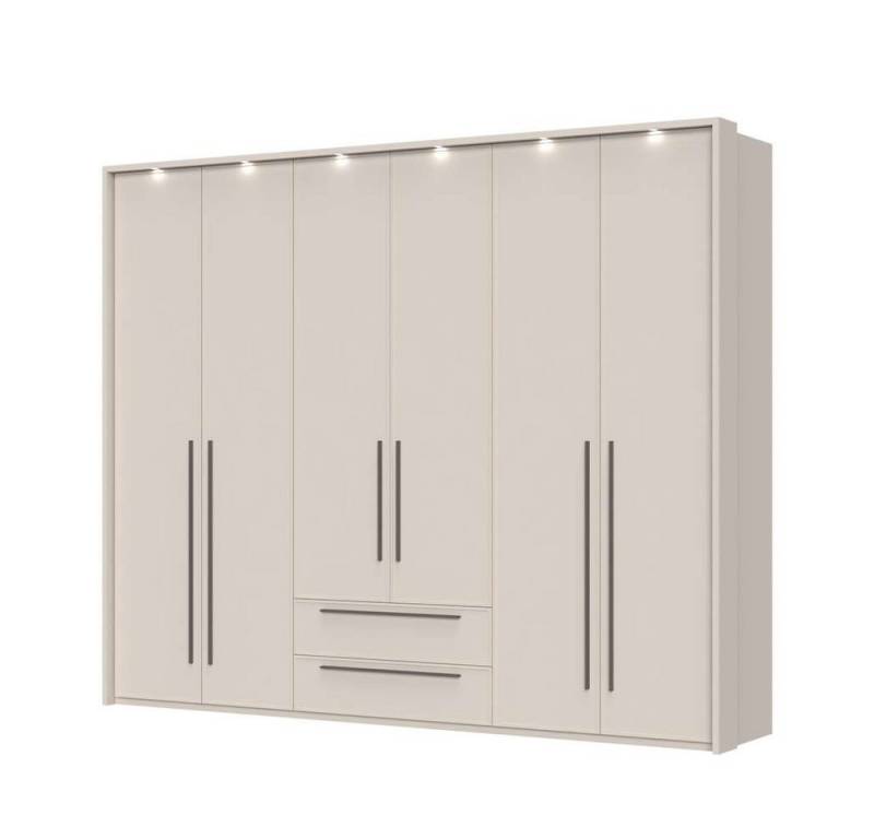 Places of Style Drehtürenschrank Opera mit oder ohne Kranz inkl. LED-Bel.,B 227,272,317 oder 362 cm UV lackiert, Soft Close Funktion, Höhenverstellbare Füße von Places of Style