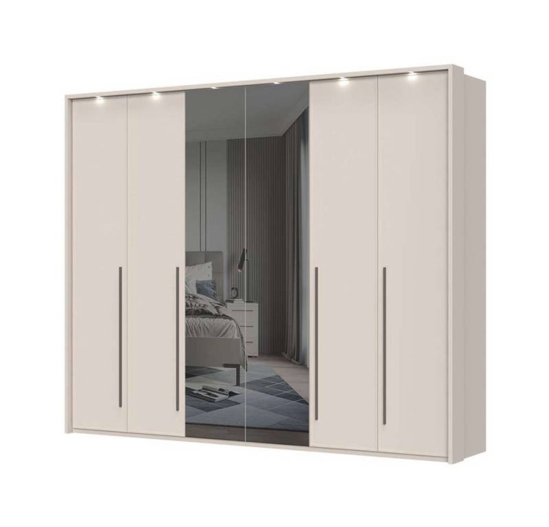 Places of Style Drehtürenschrank Opera mit oder ohne Kranz inkl. LED-Bel.,B 227,272,317 oder 362 cm UV lackiert, Soft Close Funktion, Höhenverstellbare Füße von Places of Style
