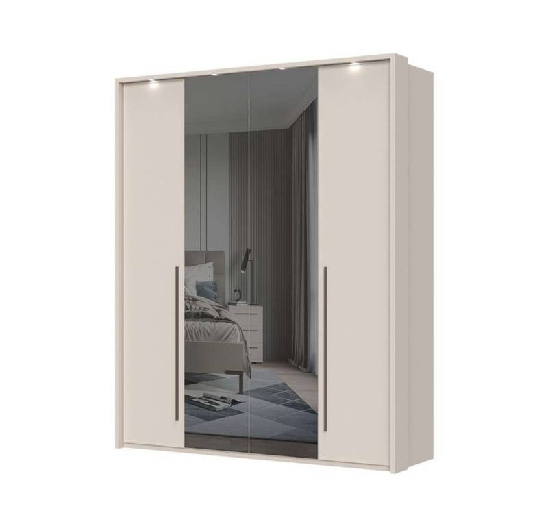 Places of Style Drehtürenschrank Opera mit oder ohne Kranz inkl. LED-Beleuchtung, B: 92,137 oder 182 cm UV lackiert, Soft Close Funktion, Höhenverstellbare Füße von Places of Style