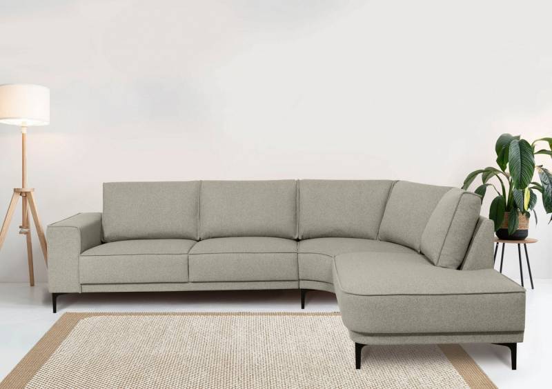 Places of Style Ecksofa Casina, mit abgerundeter Ottomane, in einem weichen Chenille-Stoff von Places of Style