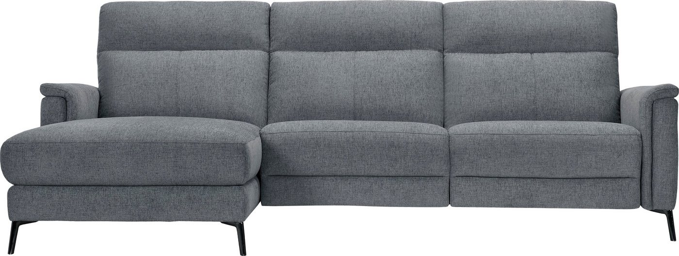 Places of Style Ecksofa Barano, L-Form, 260cm, in Leder und Webstoff, elektrische Relaxfunktion, Kopfteilverstellung, mit USB-Anschluss. von Places of Style