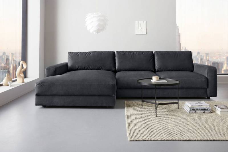 Places of Style Ecksofa Bloomfield, elegant, viel Platz, Mega Couch, Breite 303cm, L-Form, extra tiefe Sitzfläche, wahlweise mit Sitztiefenverstellung von Places of Style