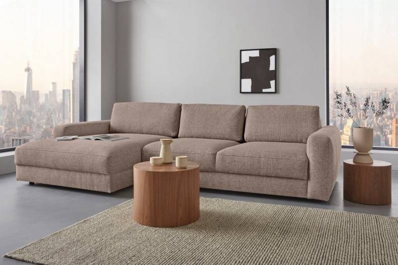 Places of Style Ecksofa Bloomfield, elegant, viel Platz, Mega Couch, Breite 303cm, L-Form, extra tiefe Sitzfläche, wahlweise mit Sitztiefenverstellung von Places of Style