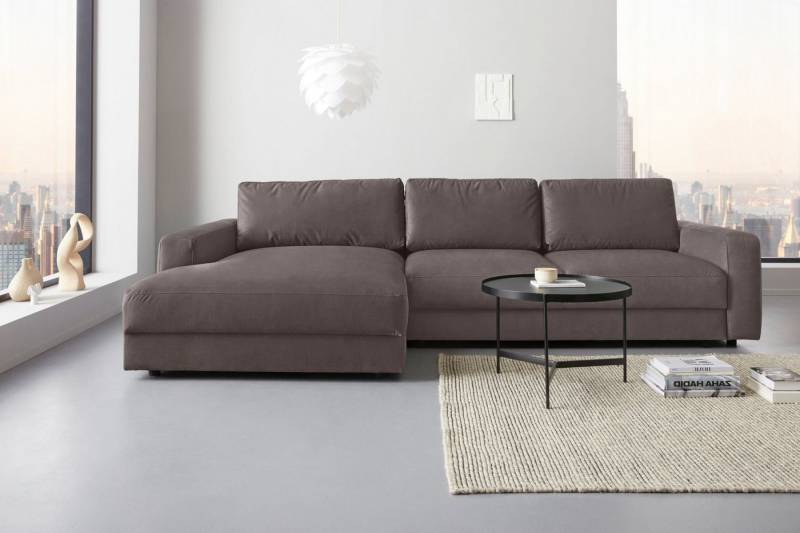 Places of Style Ecksofa Bloomfield, elegant, viel Platz, Mega Couch, Breite 303cm, L-Form, extra tiefe Sitzfläche, wahlweise mit Sitztiefenverstellung von Places of Style