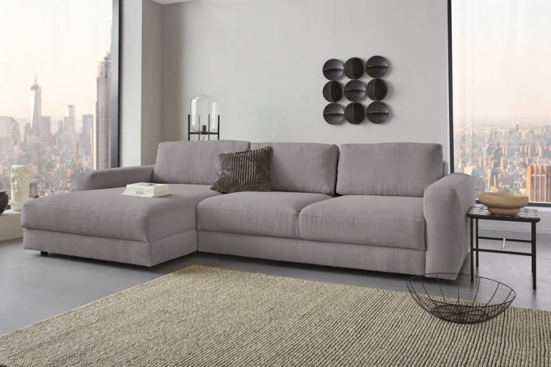 Places of Style Ecksofa Bloomfield, elegant, viel Platz, Mega Couch, Breite 303cm, L-Form, extra tiefe Sitzfläche, wahlweise mit Sitztiefenverstellung von Places of Style