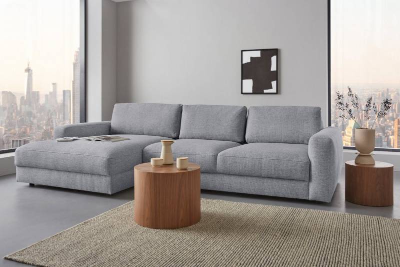 Places of Style Ecksofa Bloomfield, elegant, viel Platz, Mega Couch, Breite 303cm, L-Form, extra tiefe Sitzfläche, wahlweise mit Sitztiefenverstellung von Places of Style