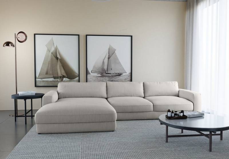 Places of Style Ecksofa Bloomfield, elegant, viel Platz, Mega Couch, Breite 303cm, L-Form, extra tiefe Sitzfläche, wahlweise mit Sitztiefenverstellung von Places of Style